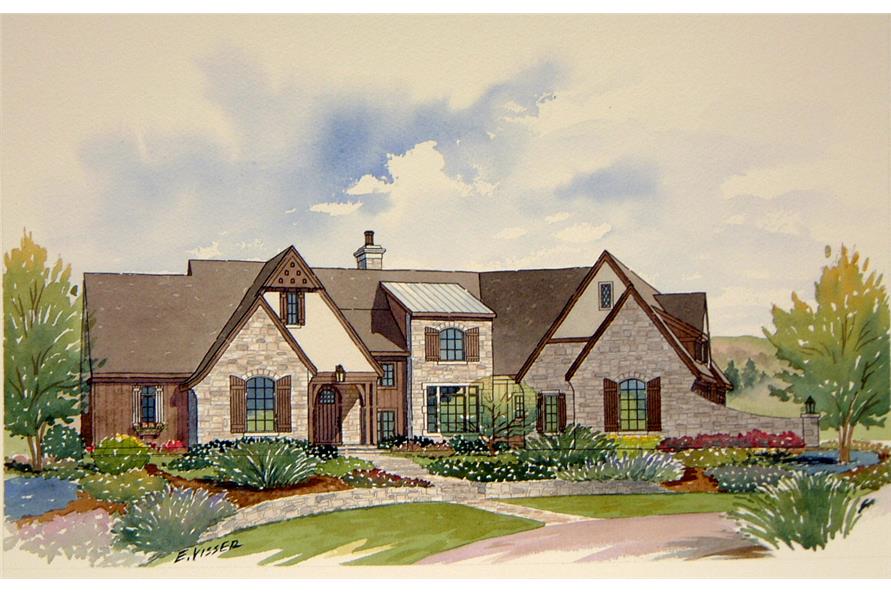 Front View of this 3-Bedroom, 3559 Sq Ft Plan - 168-1104