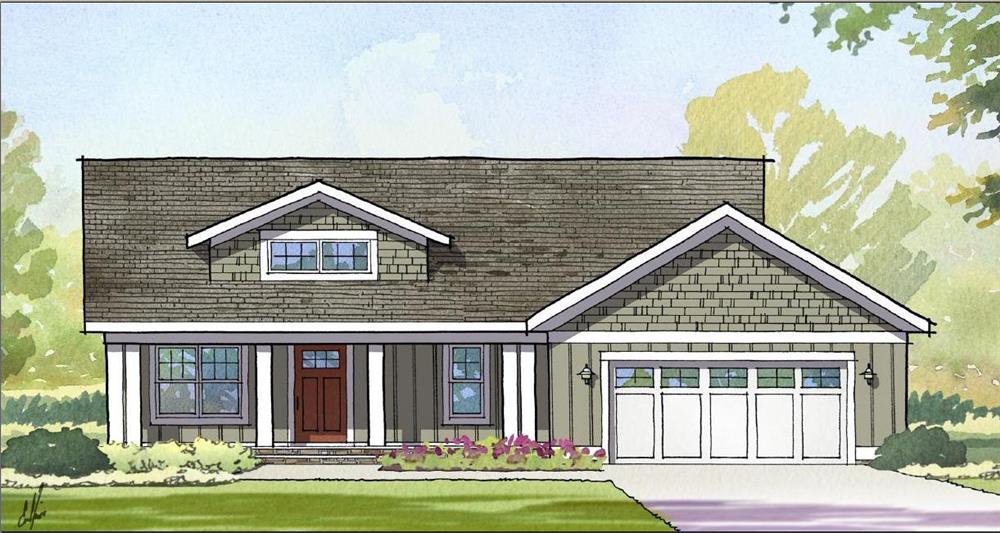 Front elevation of Traditional home (ThePlanCollection: House Plan #168-1109)