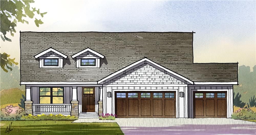Front elevation of Traditional home (ThePlanCollection: House Plan #168-1111)