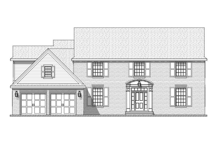 Home Plan Front Elevation of this 4-Bedroom,3400 Sq Ft Plan -168-1115