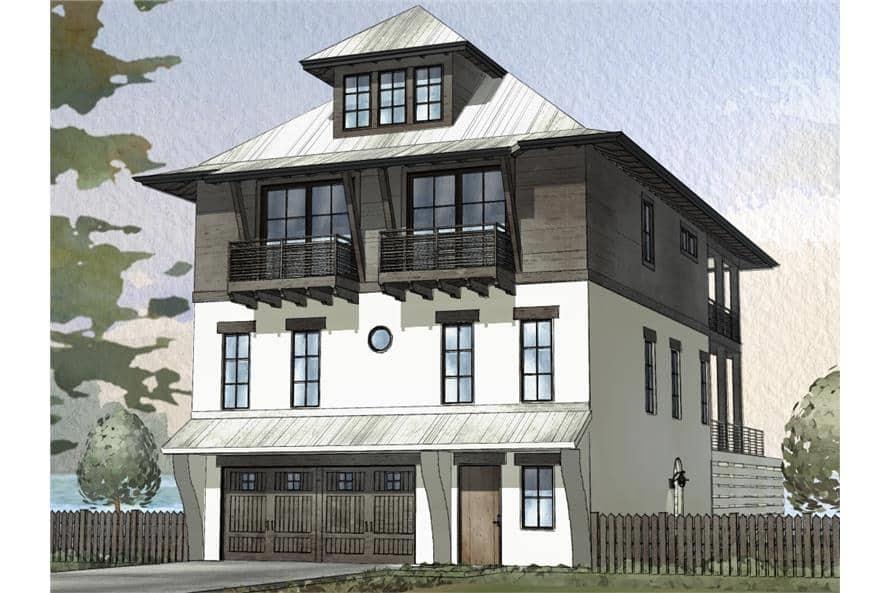 168-1117: Home Plan Rendering-Front View