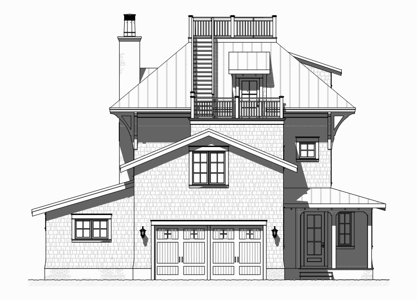Home Plan Rear Elevation of this 4-Bedroom,3470 Sq Ft Plan -168-1120