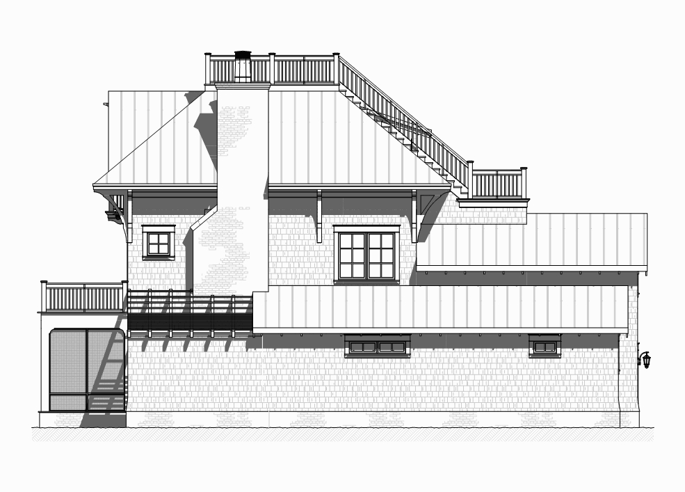 Home Plan Right Elevation of this 4-Bedroom,3470 Sq Ft Plan -168-1120