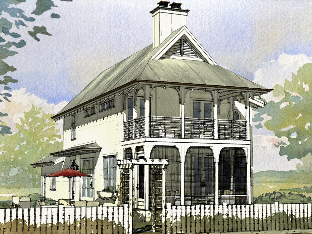 Front elevation of Cottage home (ThePlanCollection: House Plan #168-1123)