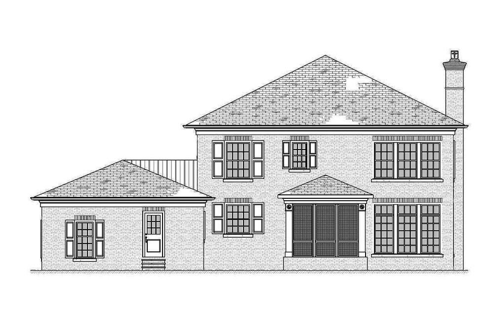 Home Plan Rear Elevation of this 4-Bedroom,3221 Sq Ft Plan -168-1138