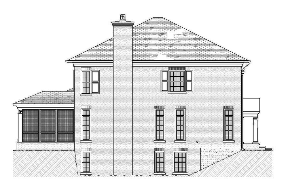 Home Plan Left Elevation of this 4-Bedroom,3221 Sq Ft Plan -168-1138
