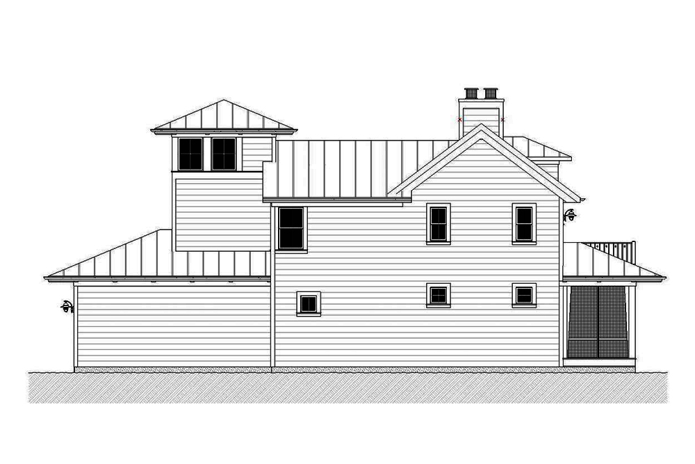 Home Plan Left Elevation of this 3-Bedroom,2170 Sq Ft Plan -168-1139