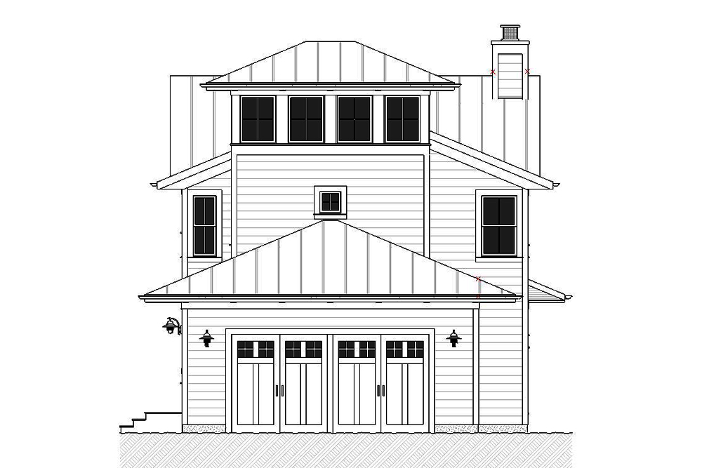 Home Plan Rear Elevation of this 3-Bedroom,2170 Sq Ft Plan -168-1139