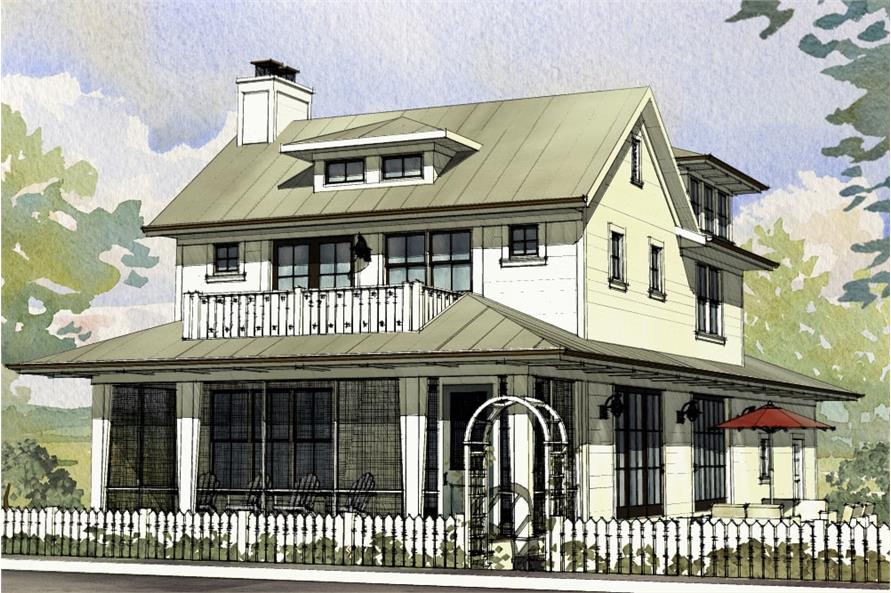 Front elevation of Traditional home (ThePlanCollection: House Plan #168-1139)