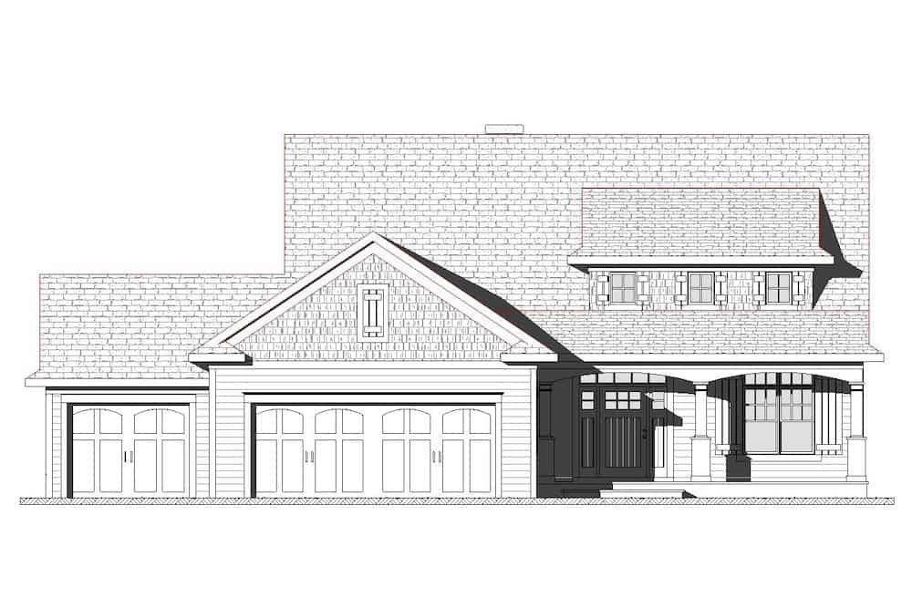 Home Plan Front Elevation of this 3-Bedroom,3025 Sq Ft Plan -168-1142