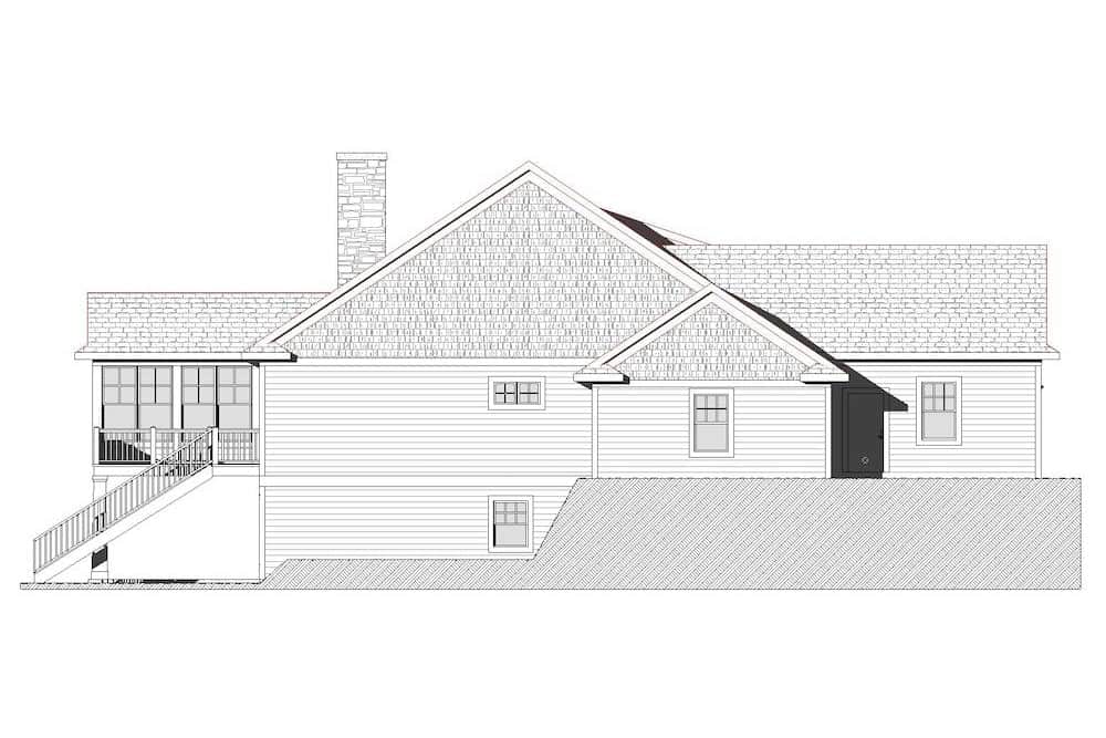 Home Plan Left Elevation of this 3-Bedroom,3025 Sq Ft Plan -168-1142