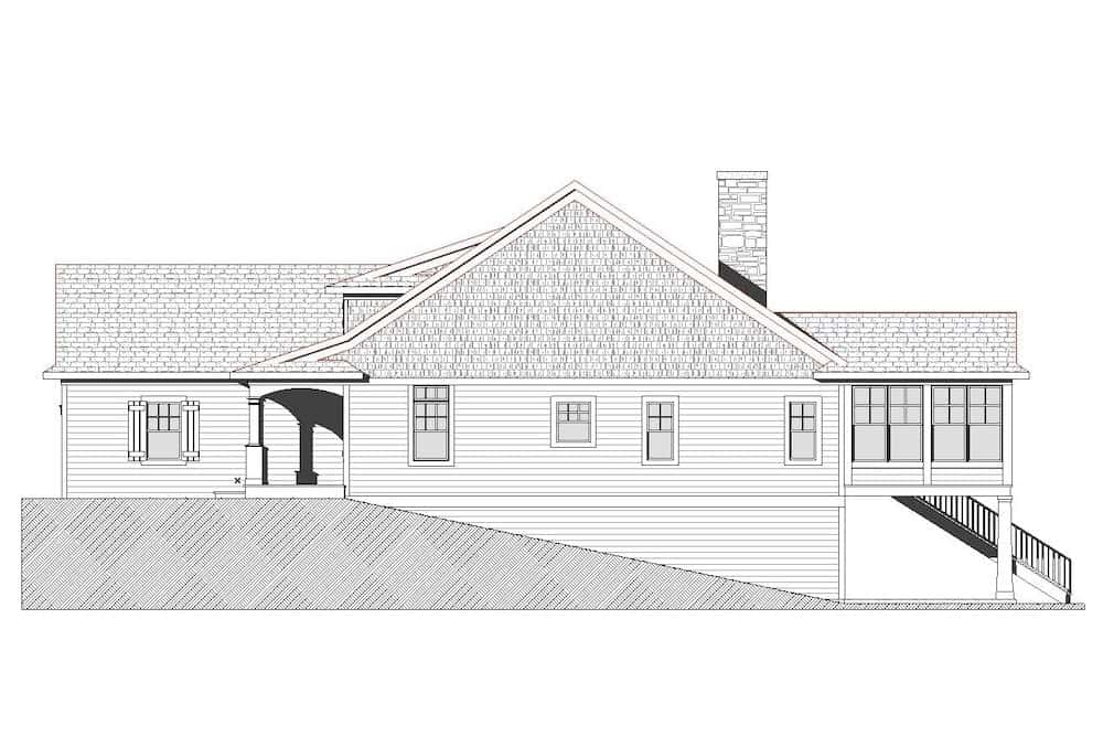 Home Plan Right Elevation of this 3-Bedroom,3025 Sq Ft Plan -168-1142
