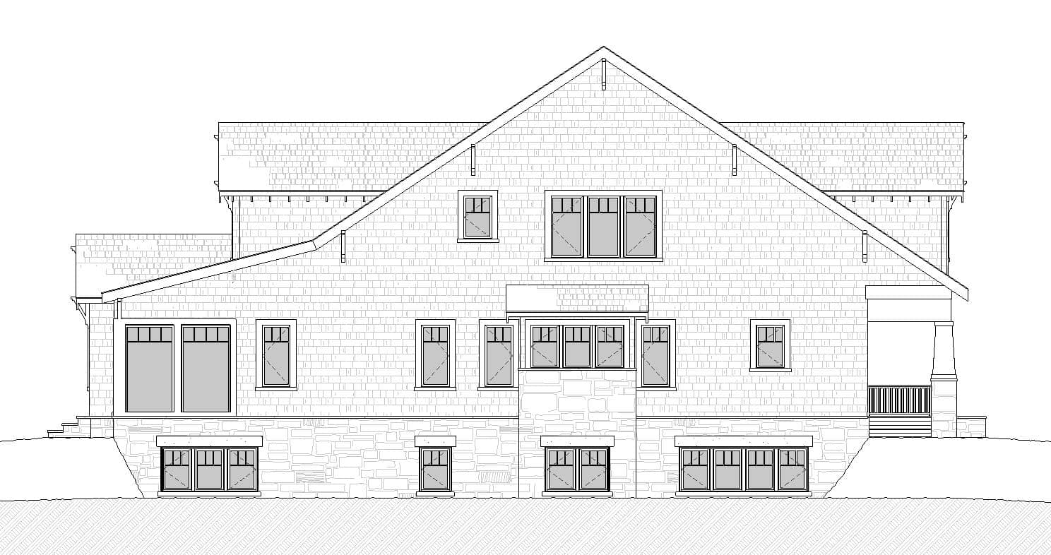Home Plan Left Elevation of this 4-Bedroom,4026 Sq Ft Plan -168-1145