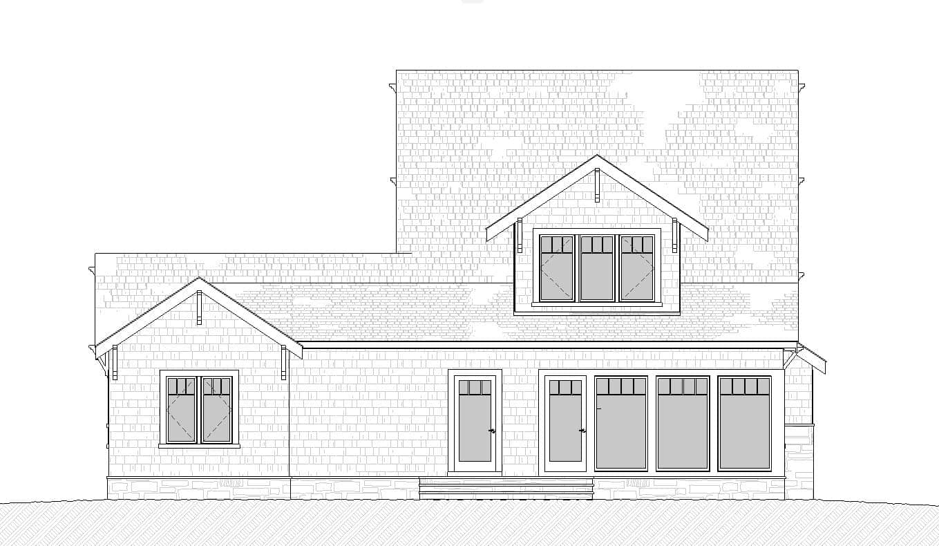 Home Plan Rear Elevation of this 4-Bedroom,4026 Sq Ft Plan -168-1145