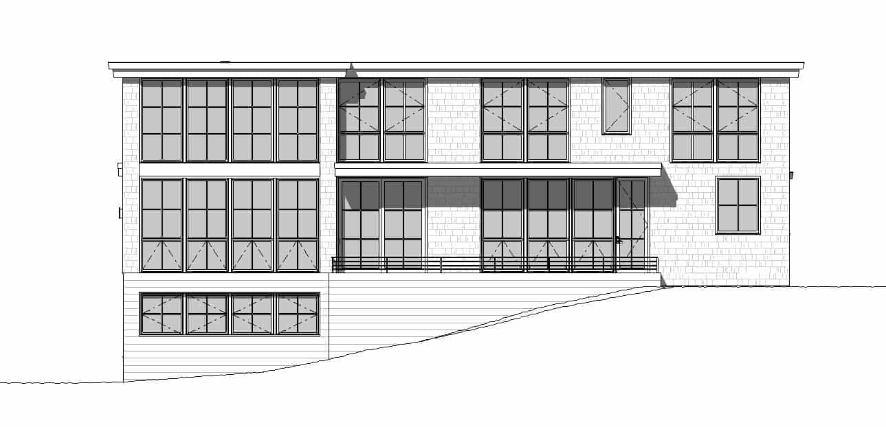 Home Plan Rear Elevation of this 3-Bedroom,2512 Sq Ft Plan -168-1149
