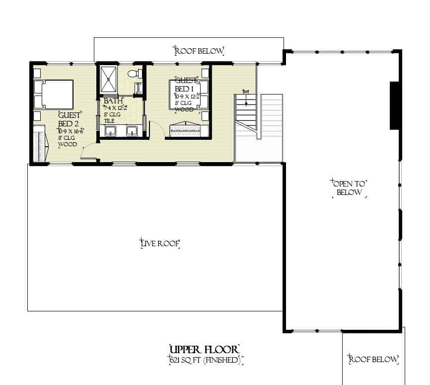 Upper Level of Modern Plan #168-1149