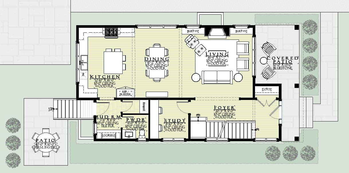 Main Level of Traditional Plan #168-1151