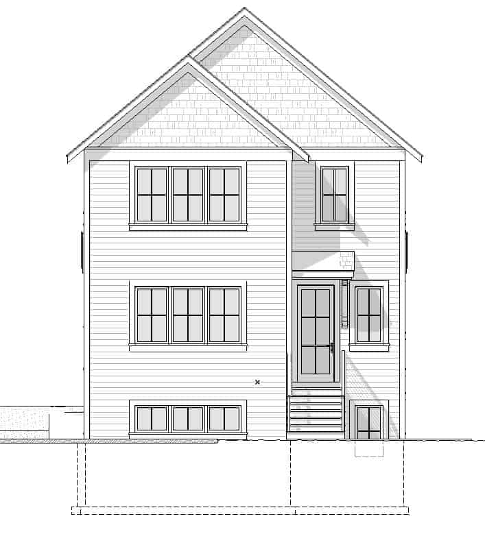 Home Plan Rear Elevation of this 5-Bedroom,3348 Sq Ft Plan -168-1151
