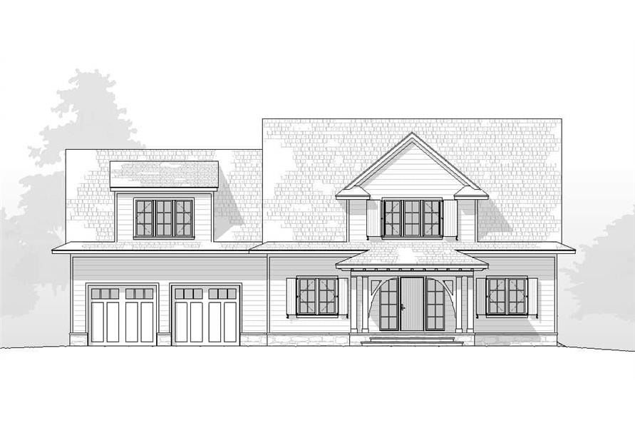 Home Plan Front Elevation of this 5-Bedroom,4239 Sq Ft Plan -168-1153