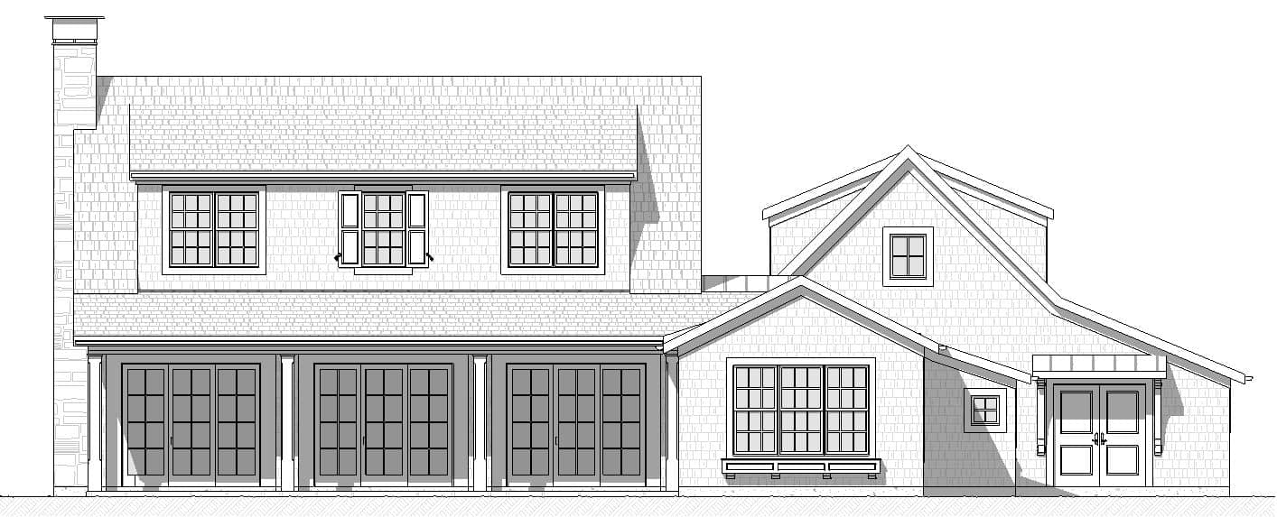 Home Plan Rear Elevation of this 3-Bedroom,2431 Sq Ft Plan -168-1158