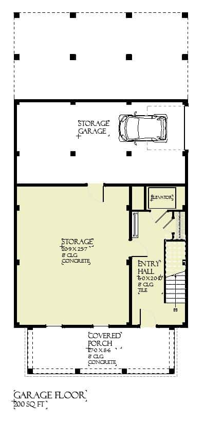Basement of Modern Plan #168-1163