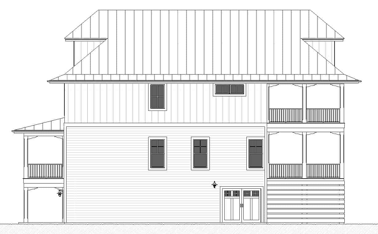 Home Plan Right Elevation of this 5-Bedroom,3588 Sq Ft Plan -168-1163