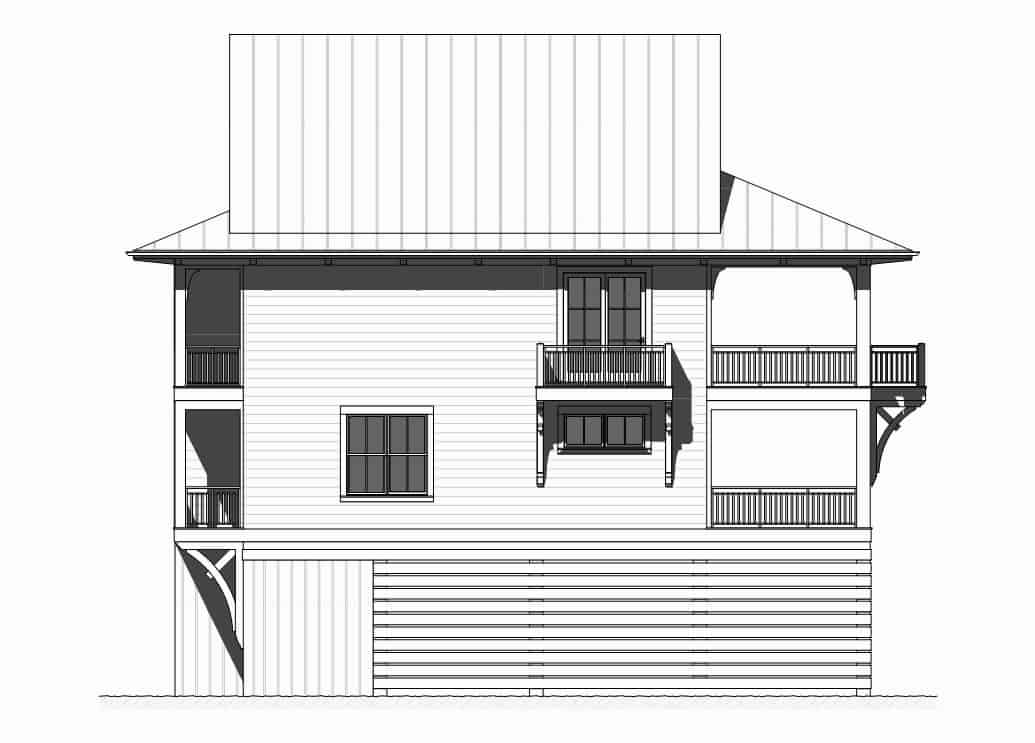 Home Plan Right Elevation of this 4-Bedroom,2593 Sq Ft Plan -168-1165
