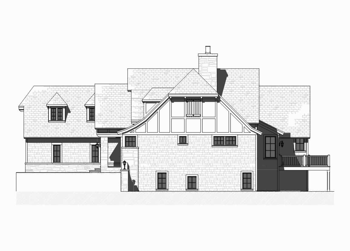 Home Plan Right Elevation of this 5-Bedroom,4127 Sq Ft Plan -168-1170