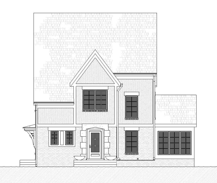 Home Plan Front Elevation of this 5-Bedroom,3349 Sq Ft Plan -168-1171