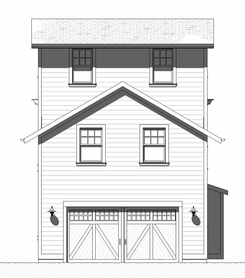 Home Plan Rear Elevation of this 5-Bedroom,2859 Sq Ft Plan -168-1172