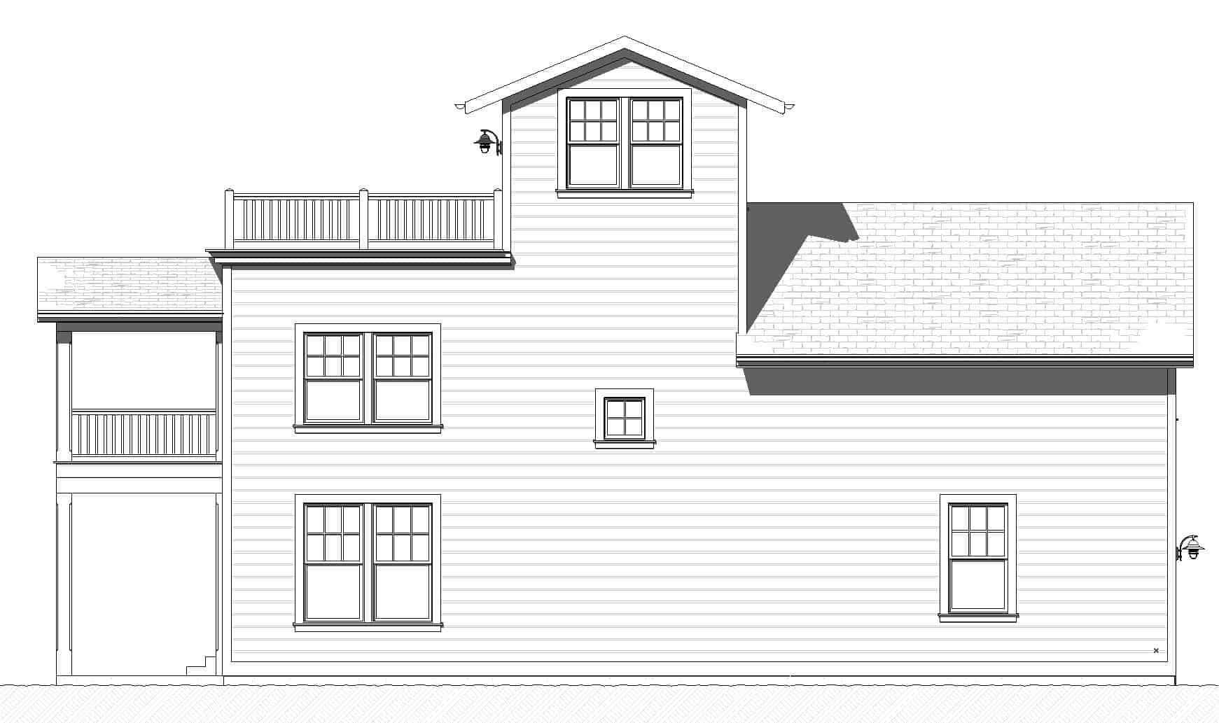 Home Plan Right Elevation of this 5-Bedroom,2859 Sq Ft Plan -168-1172
