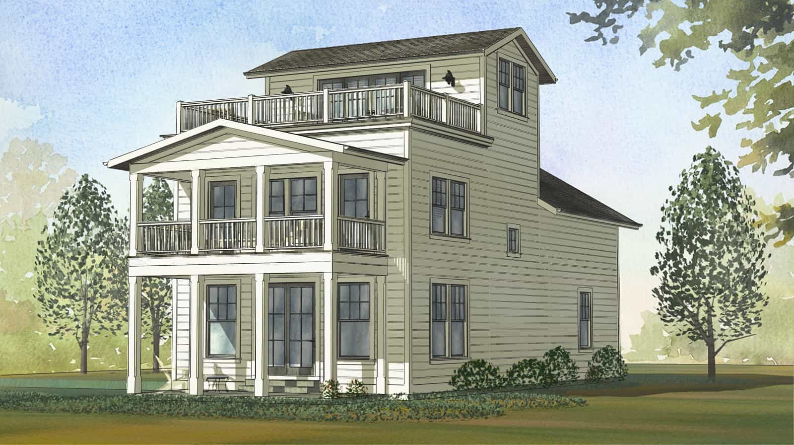 Front elevation of Cottage home (ThePlanCollection: House Plan #168-1172)