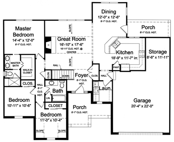 Ranch,Traditional House Plans - Home Design Georgetown