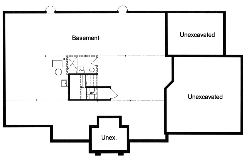 Floor Plan Basement of Traditional Plan #169-1034