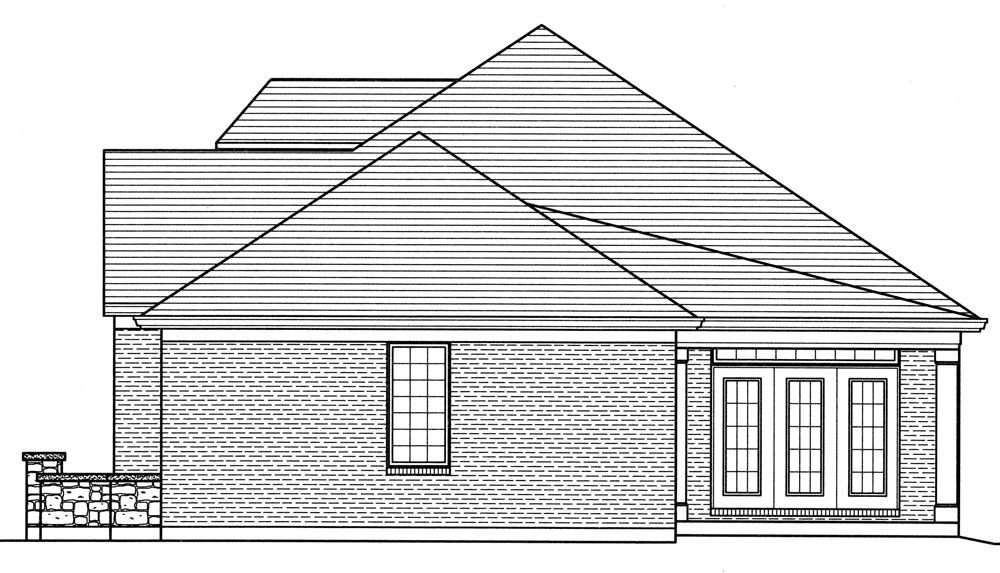 Home Plan Right Elevation of this 3-Bedroom,1948 Sq Ft Plan -169-1034