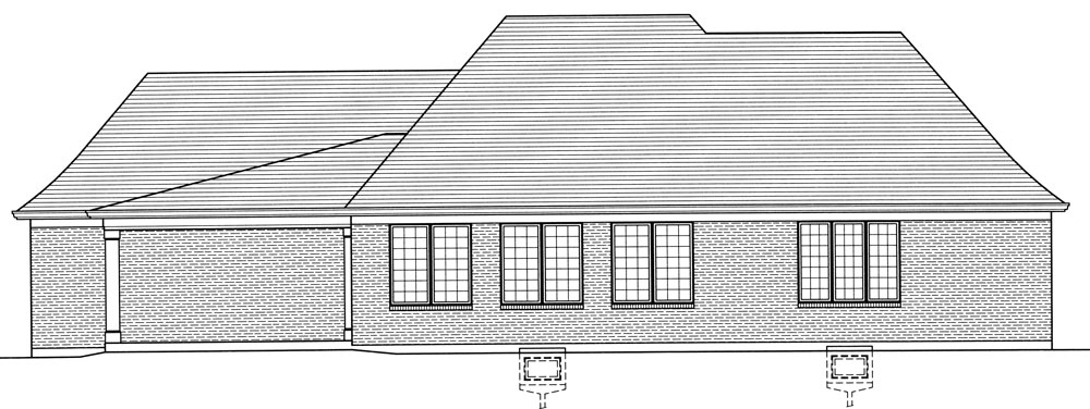 Home Plan Rear Elevation of this 3-Bedroom,1948 Sq Ft Plan -169-1034