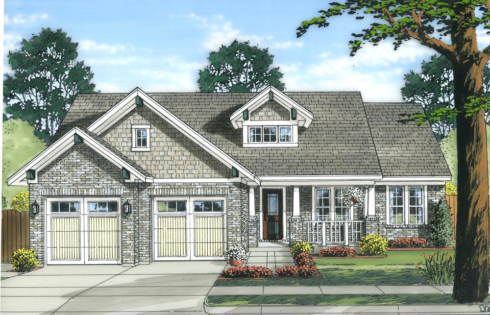 Front elevation of Country home (ThePlanCollection: House Plan #169-1037)