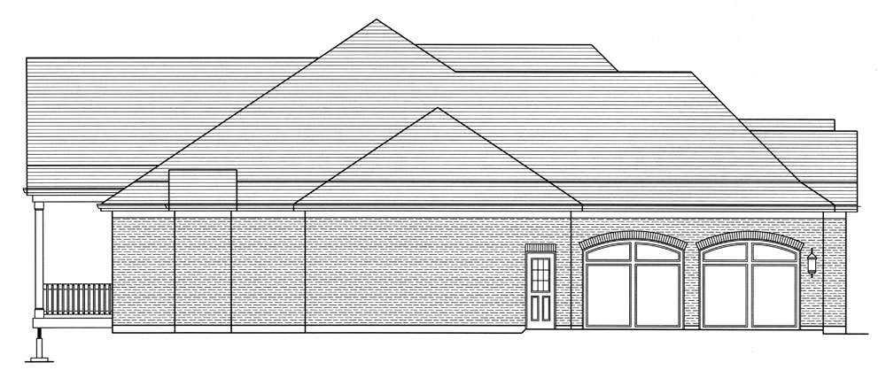Home Plan Left Elevation of this 3-Bedroom,2836 Sq Ft Plan -169-1053