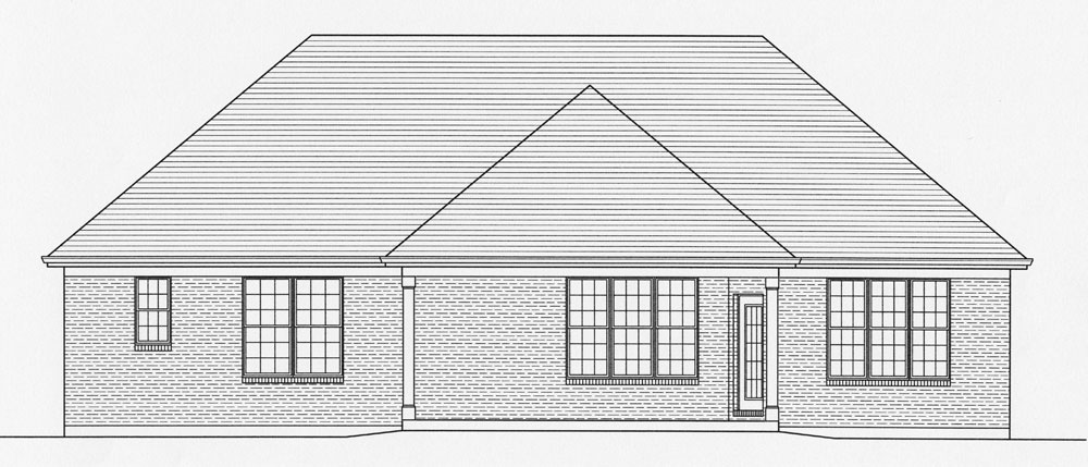 Home Plan Rear Elevation of this 3-Bedroom,1681 Sq Ft Plan -169-1054