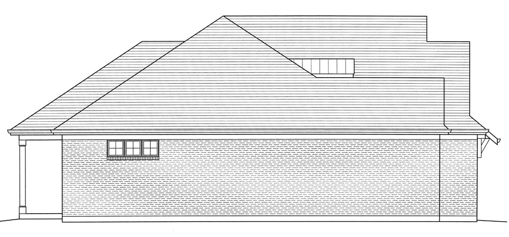 Home Plan Left Elevation of this 3-Bedroom,1681 Sq Ft Plan -169-1054