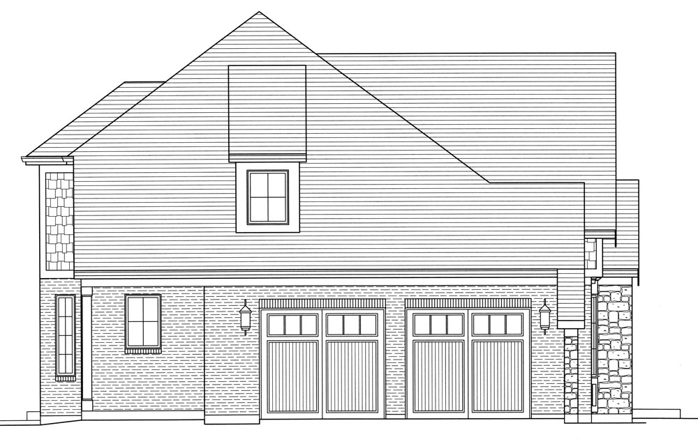 Home Plan Left Elevation of this 4-Bedroom,2494 Sq Ft Plan -169-1057