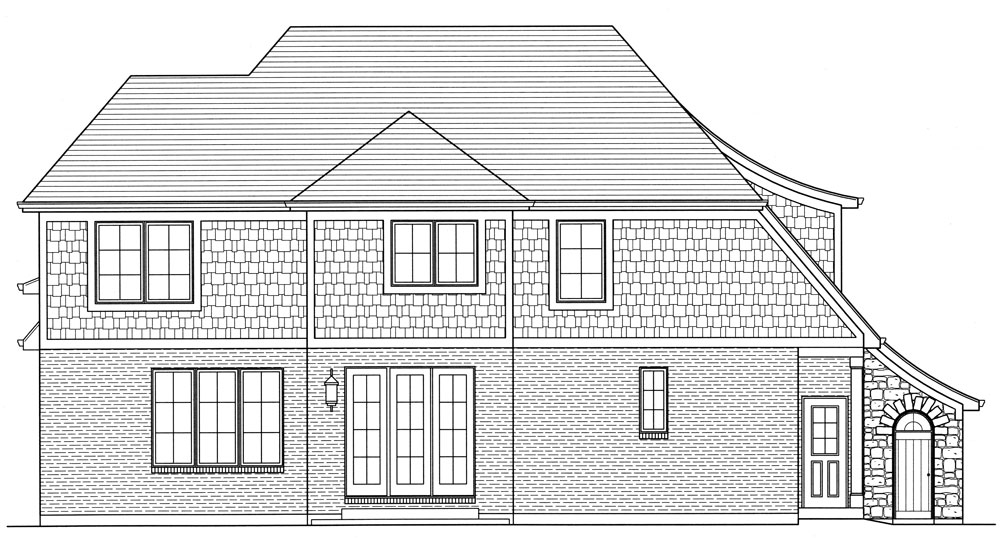 Home Plan Rear Elevation of this 4-Bedroom,2494 Sq Ft Plan -169-1057