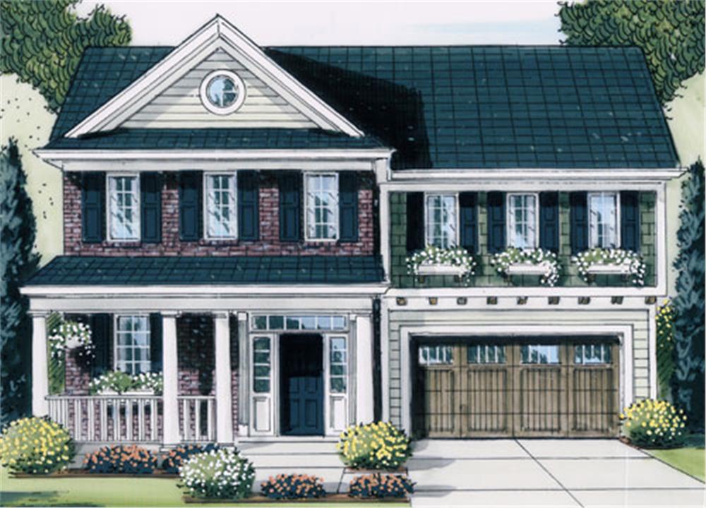 Front elevation of Traditional home (ThePlanCollection: House Plan #169-1058)