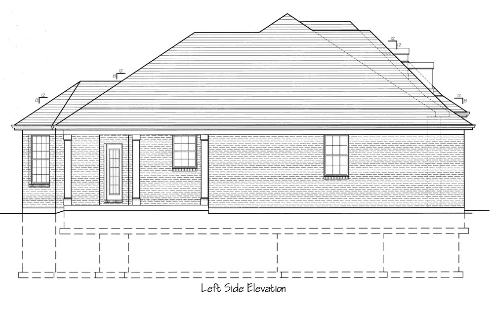 Home Plan Left Elevation of this 3-Bedroom,1823 Sq Ft Plan -169-1060