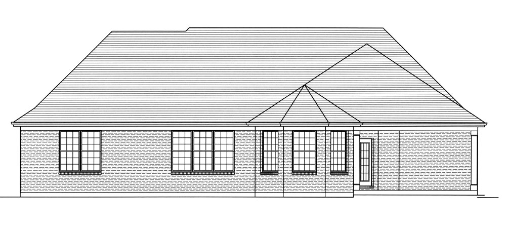 Home Plan Rear Elevation of this 3-Bedroom,1823 Sq Ft Plan -169-1060