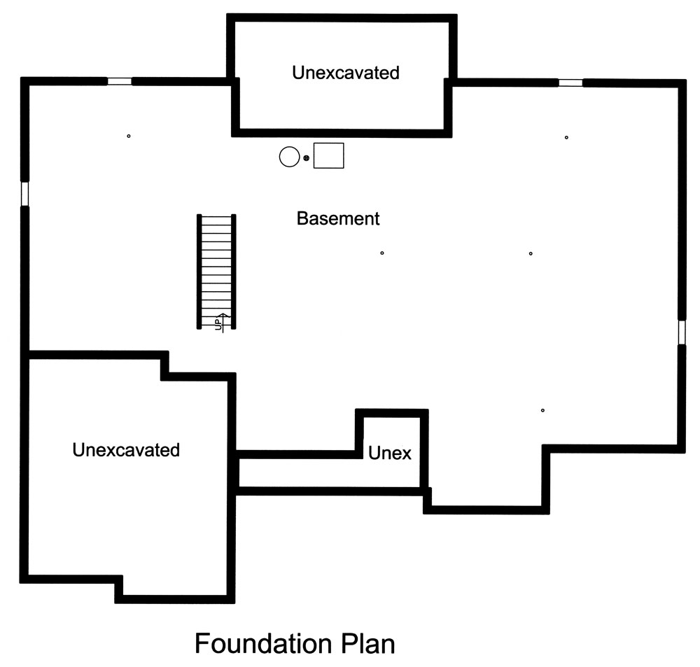 Floor Plan Basement of Traditional Plan #169-1067