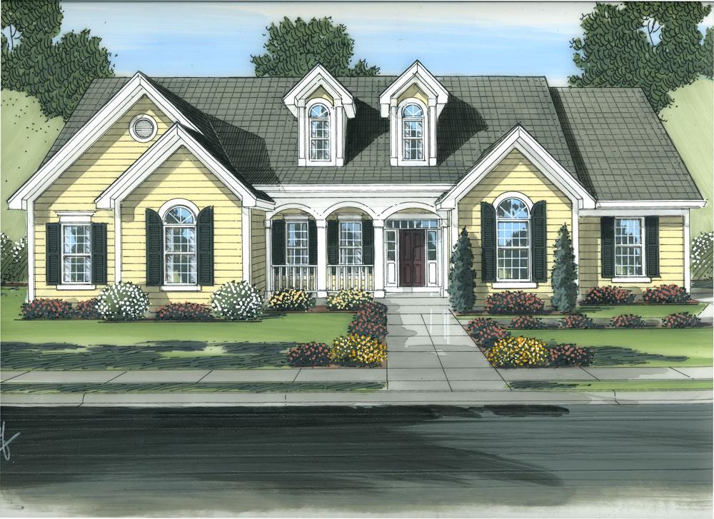 Front elevation of Traditional home (ThePlanCollection: House Plan #169-1067)