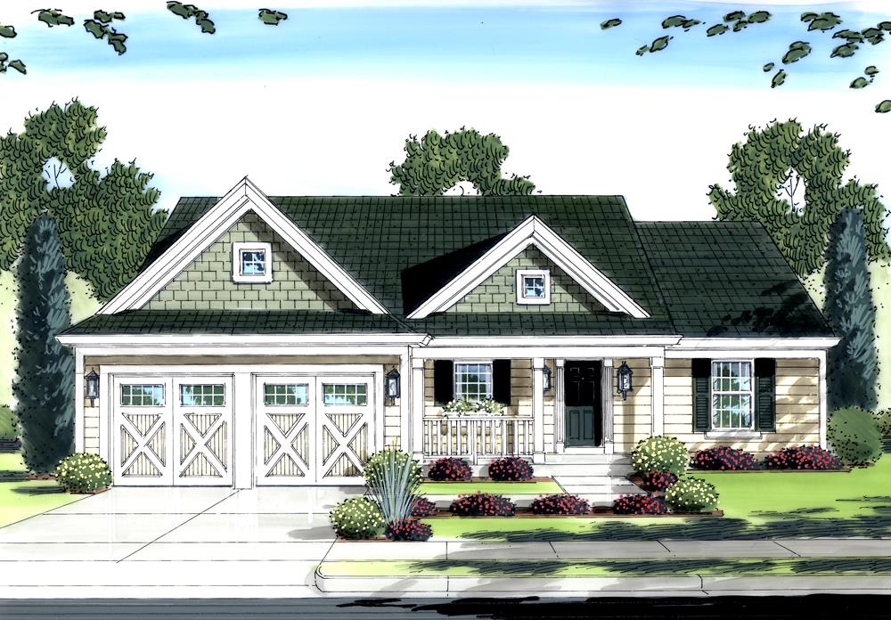 Front elevation of Traditional home (ThePlanCollection: House Plan #169-1089)
