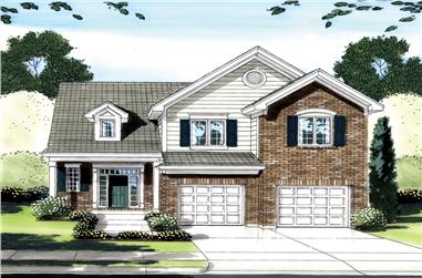 4-Bedroom, 1828 Sq Ft Traditional House Plan - 169-1091 - Front Exterior