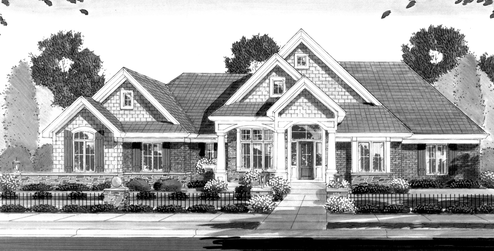 Front View of this 2-Bedroom, 2796 Sq Ft Plan - 169-1092